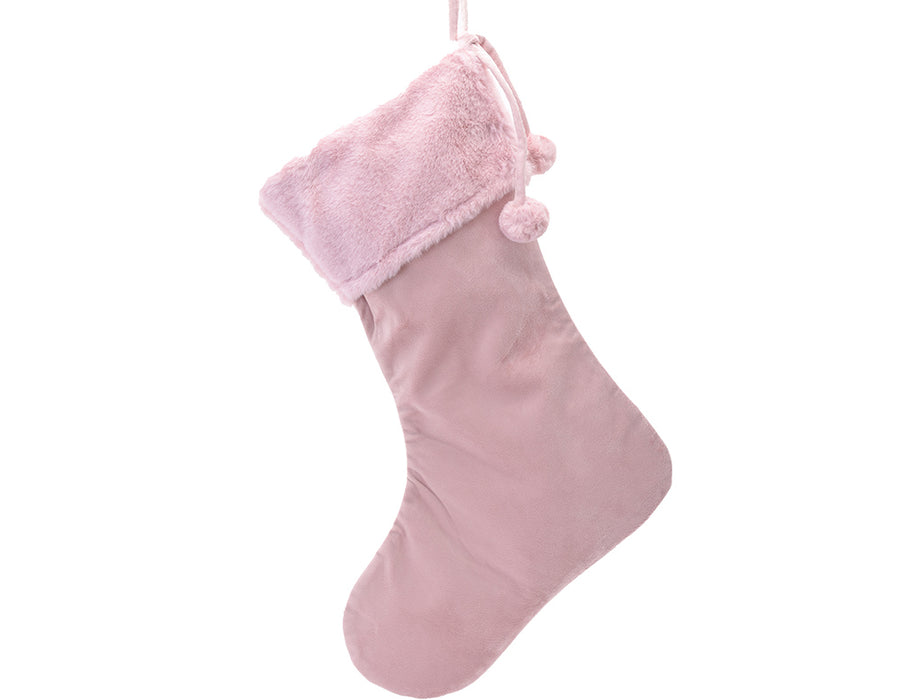 Velvet Christmas Pom Pom Stocking, Personalised