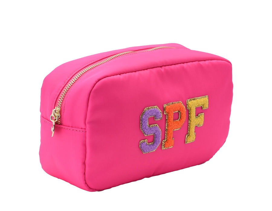 Neon Pink Medium “ SPF” pouch