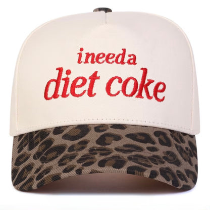 “I Need a Diet Coke”, Animal Print,  Trucker Cap