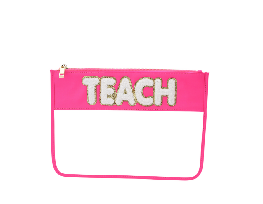 Neon Pink Teacher Pouch - Personalized Classroom Organiser