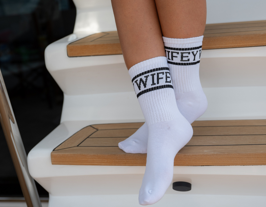 Wifey Socks, Cozy White Socks for Newlyweds & Honeymoon