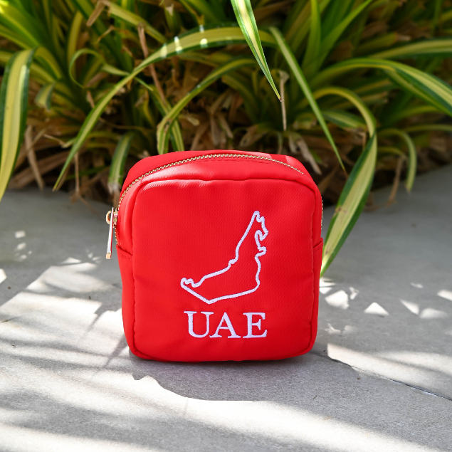 Luxury Red “UAE” Extra Small Pouch