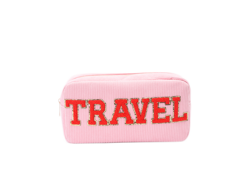 Pink Cord Medium Pouch -