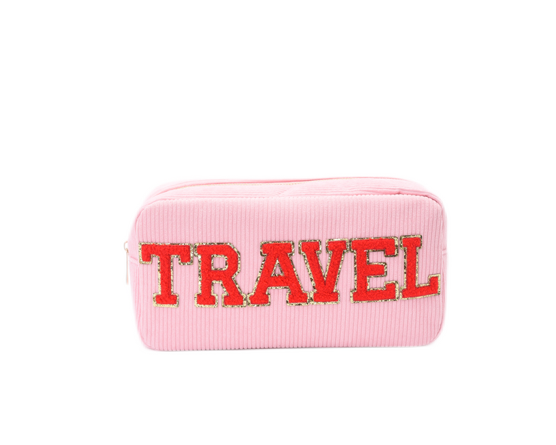 Pink Cord Medium Pouch -