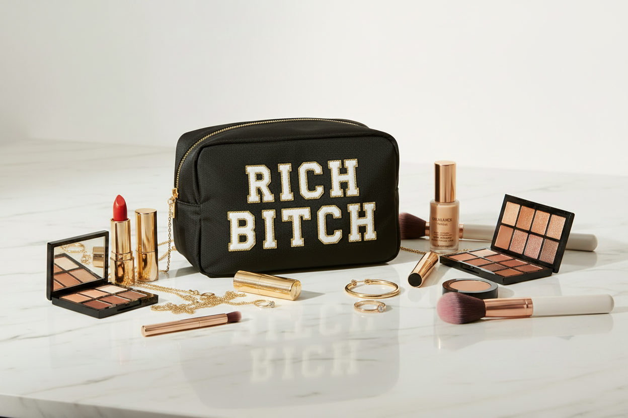 "Rich B*tch" Large Makeup Pouch
