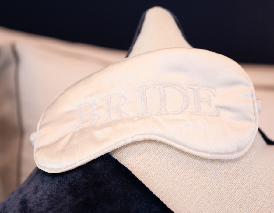 “Bride” White Eye Mask – Soft Satin Sleep Mask for Wedding Morning & Honeymoon