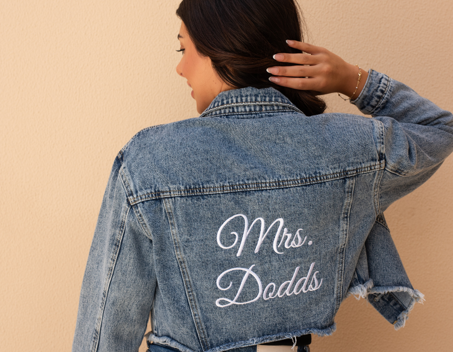 Personalised Bridal Diamanté Denim Jacket