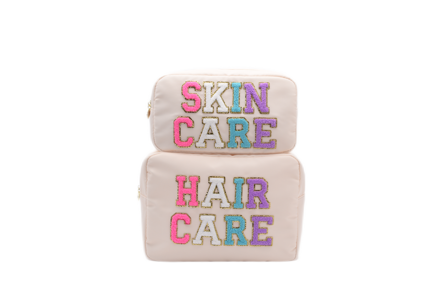 “Skin Care & Hair Care” Bundle – Large & Medium Pouches - The Happy Tribe