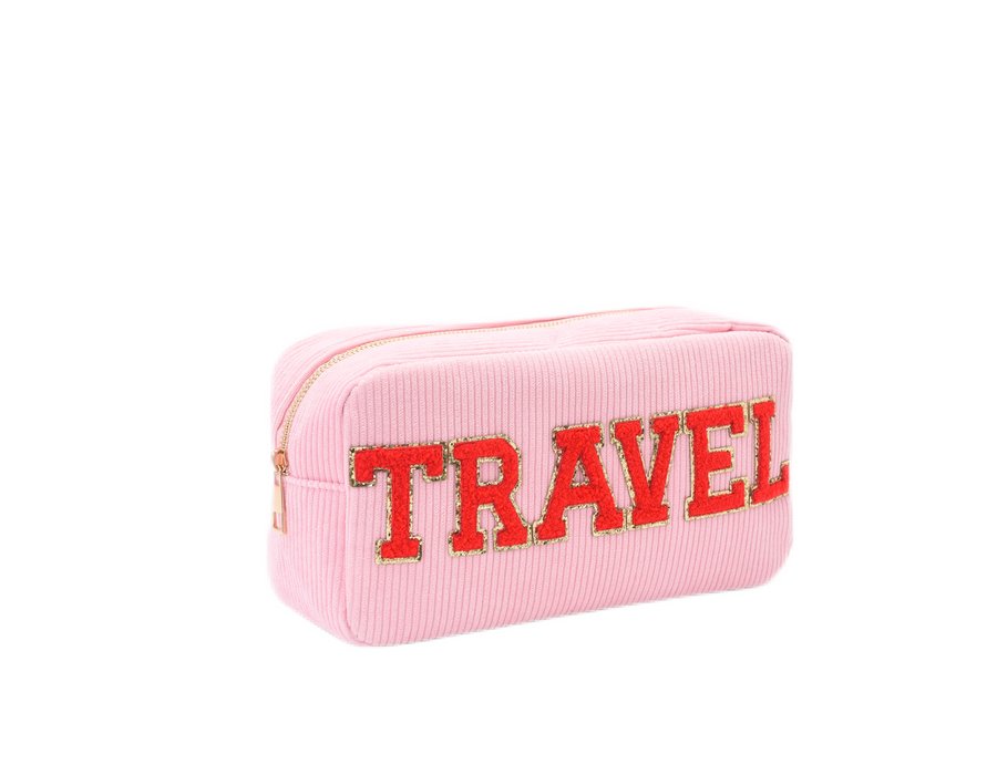 Pink Cord Medium Pouch -