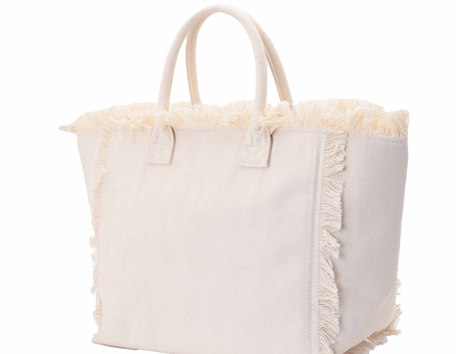 Cream St Bart’s Tote- “Travel”