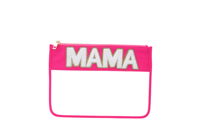 "Mama" Travel Pouch, Neon Pink