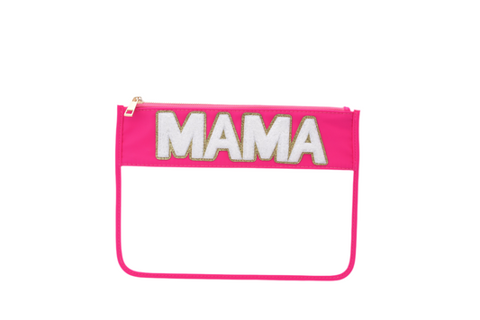 "Mama" Travel Pouch, Neon Pink