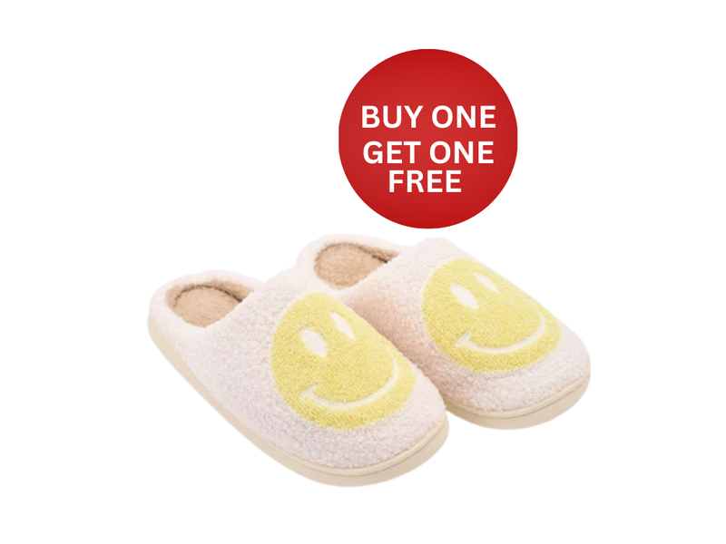 Smiley Slipper - White and Lemon (Personalised)
