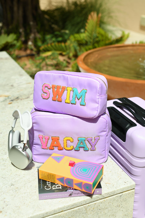 Lilac “Vacay & Swim” Bundle, Large & Medium Pouch