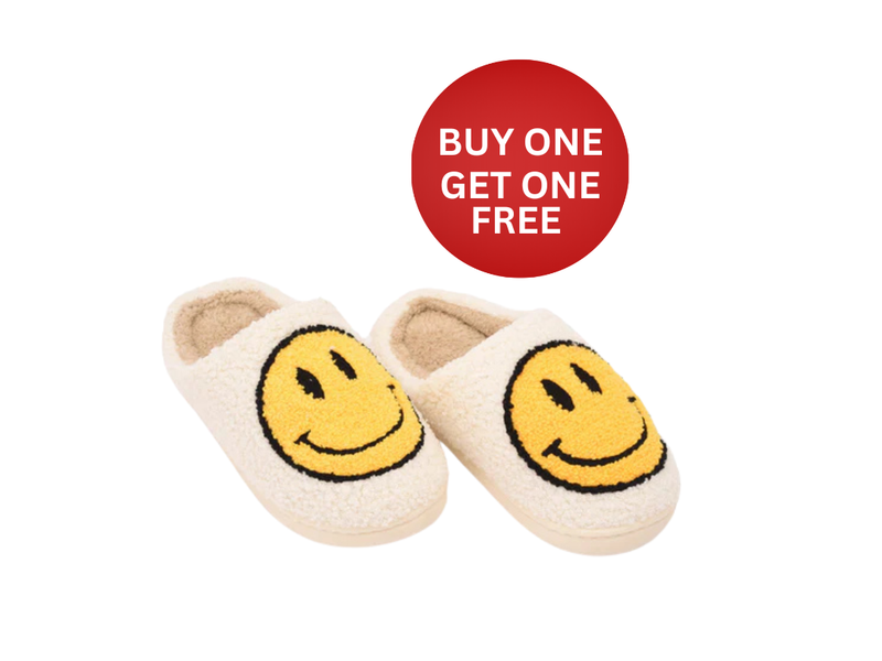 Smiley Slipper - White & Yellow (Personalised)