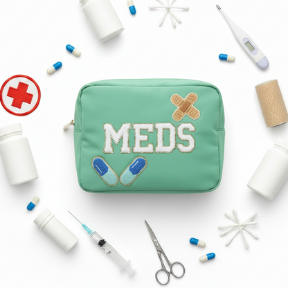 "Meds" Large Pouch, Green