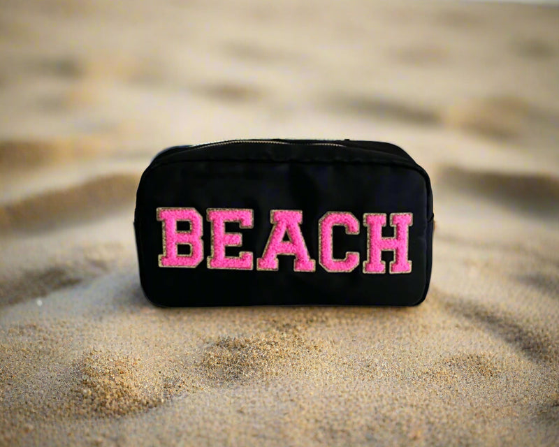 Black Medium Pouch - “Beach