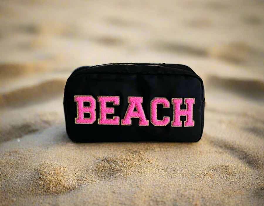 Black Medium Pouch - “Beach