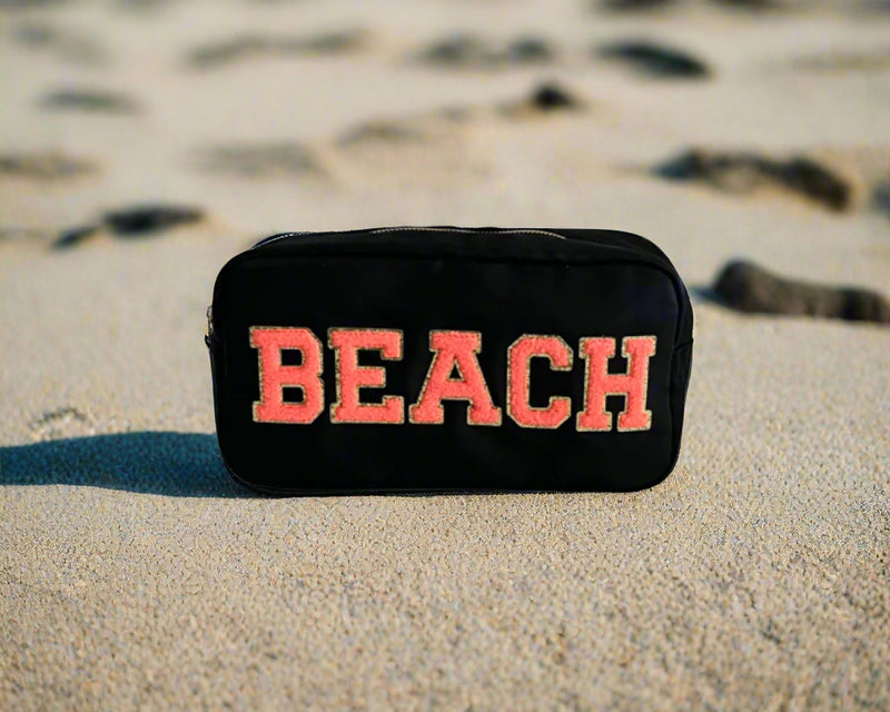 Black Medium Pouch - “Beach