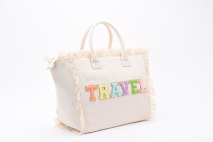 Cream St Bart’s Tote - “Travel” Bag - The Happy Tribe