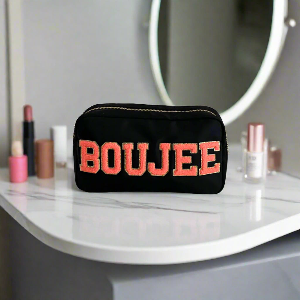 "Boujee" Medium Pouch, Black
