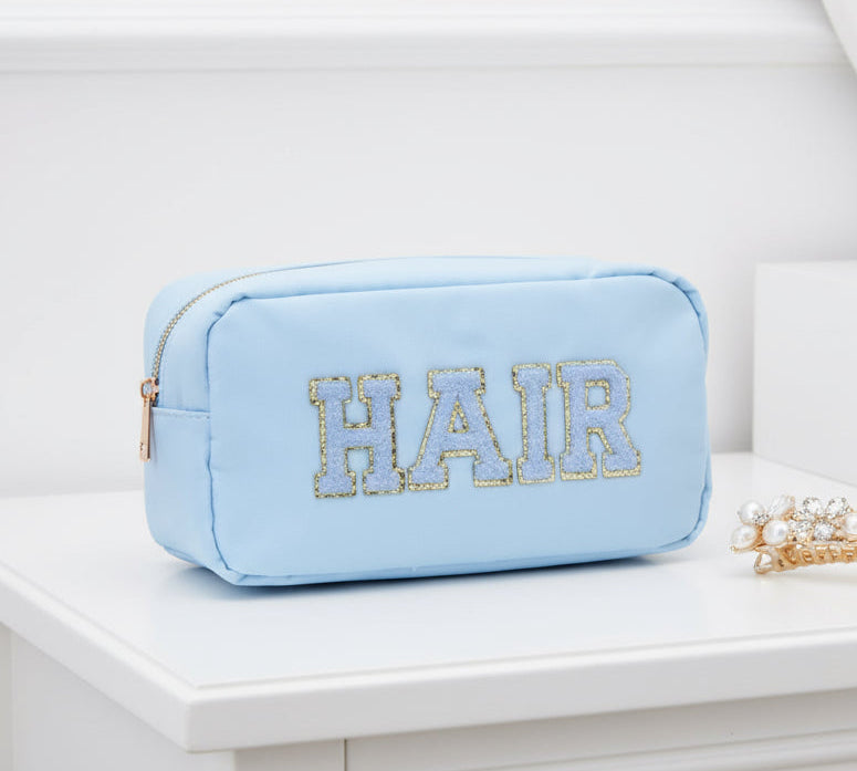 Baby Blue Medium Pouch - "Hair" - The Happy Tribe