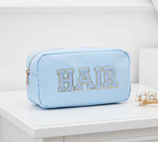 Baby Blue Medium Pouch - "Hair" - The Happy Tribe