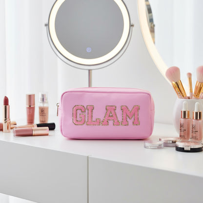 Baby Pink Medium Pouch - "Glam" - The Happy Tribe