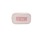 Cream with Baby Pink Trim Medium Pouch - 