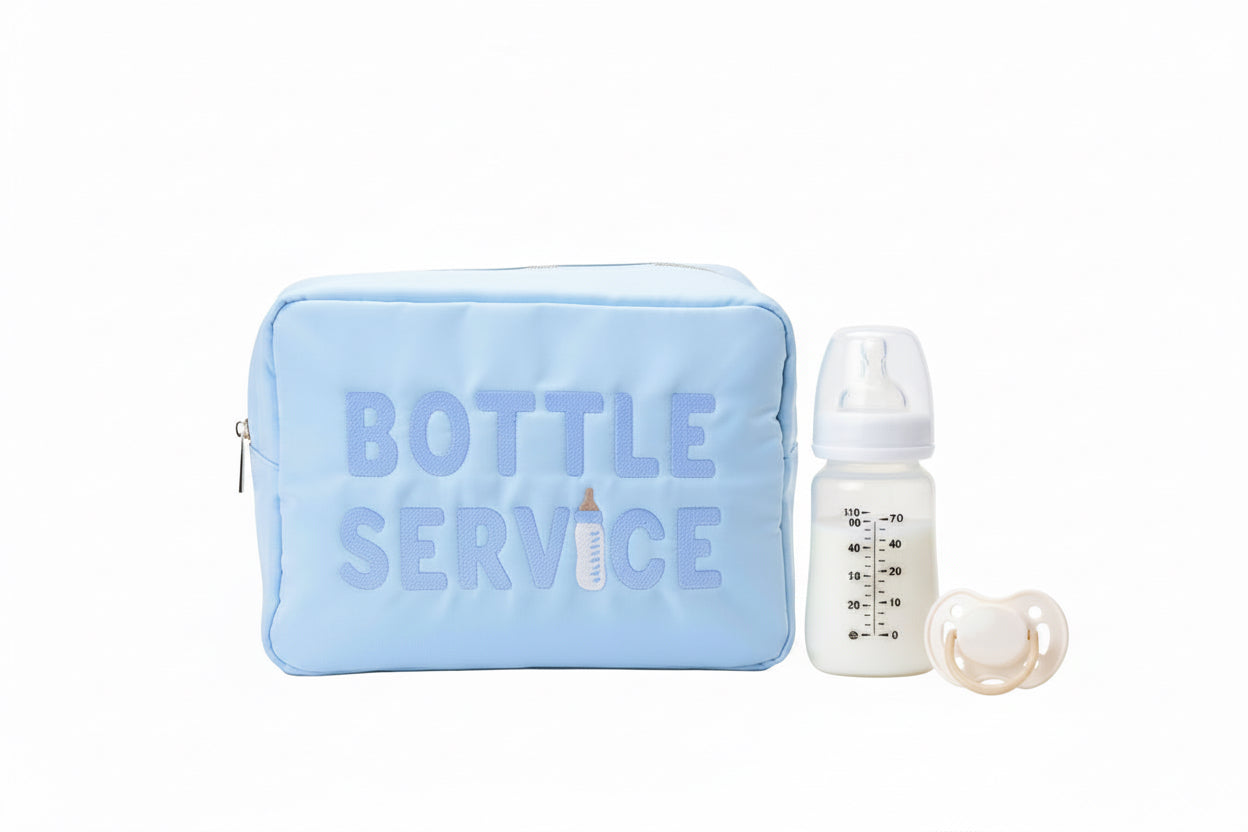 "Bottle Service" Large Pouch, Baby Pink