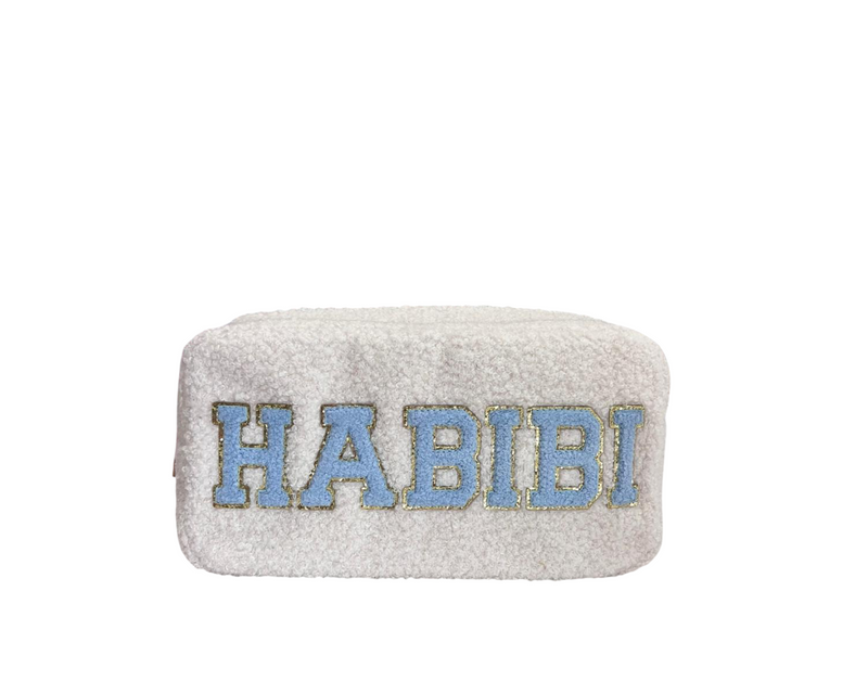 Medium Pouch in cream teddy “HABIBI