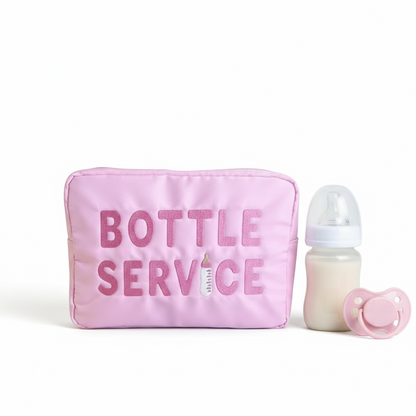 "Bottle Service" Large Pouch, Baby Pink