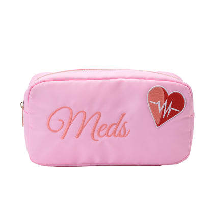"Meds" Medium Pouch, Baby Pink
