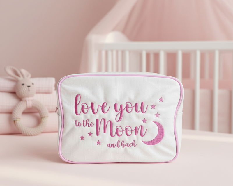 Cream Baby Pink Large Pouch 