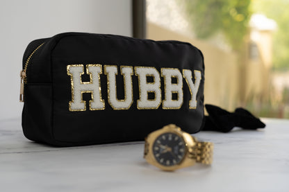 Black Medium Pouch - "Hubby” - The Happy Tribe
