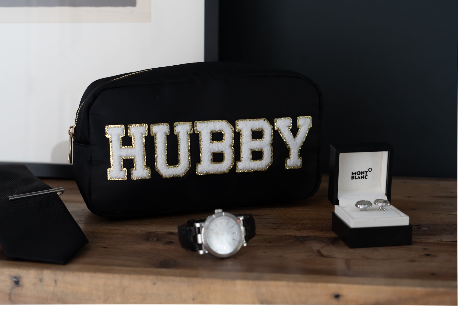 Black Medium Pouch - "Hubby” - The Happy Tribe