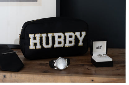 Black Medium Pouch - "Hubby” - The Happy Tribe