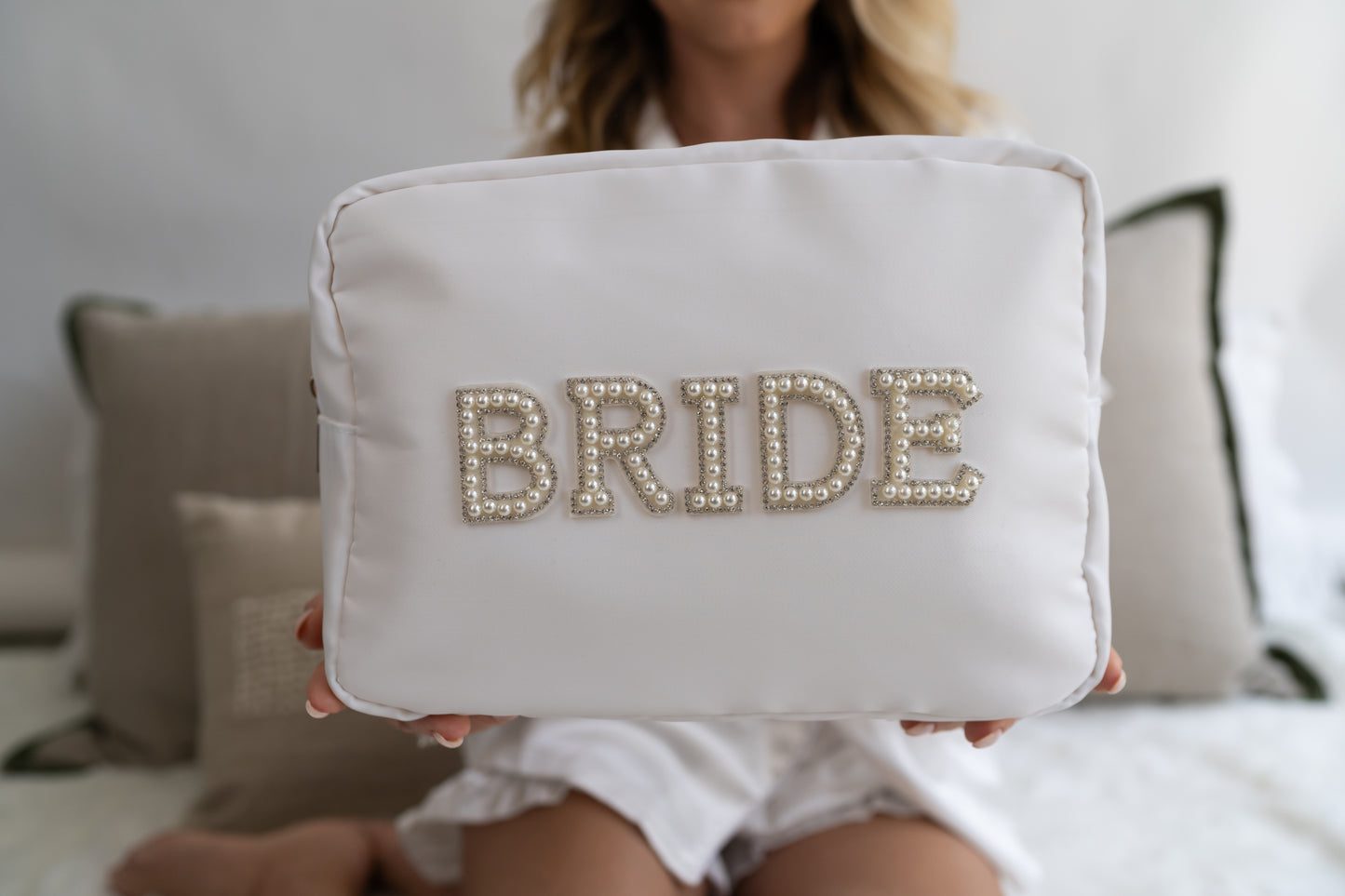White Large “Bride” Pouch - The Happy Tribe