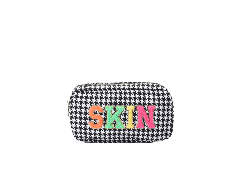 Black Houndstooth Medium Pouch 