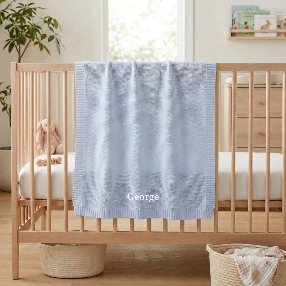 Personalised Knitted Baby Blanket