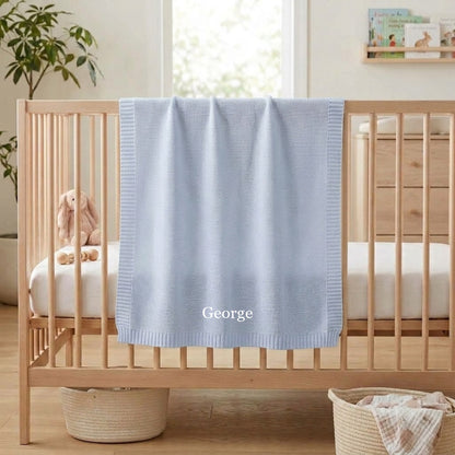 Personalised Knitted Baby Blanket