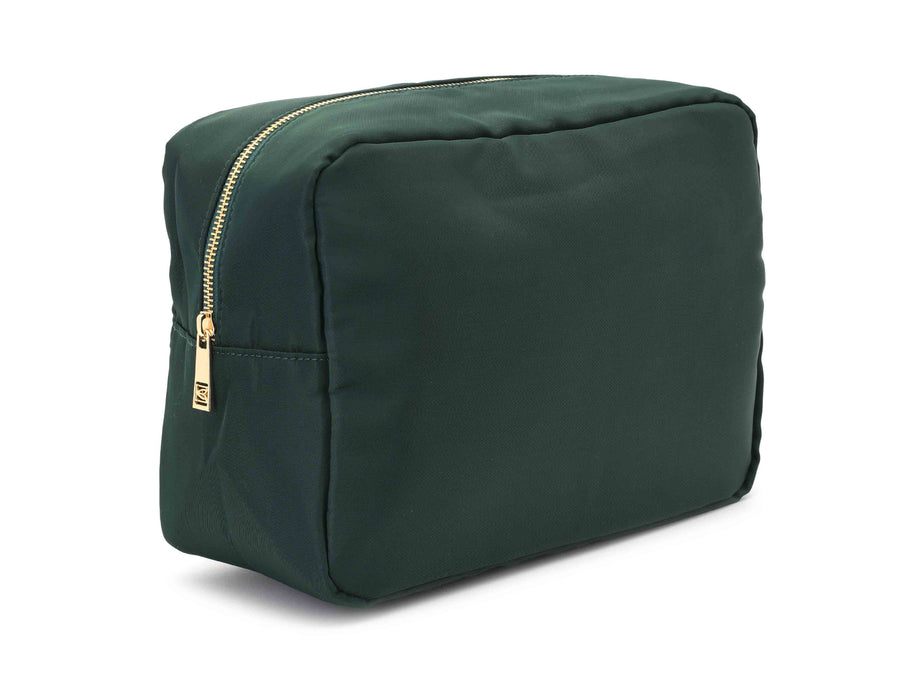 NEW- Personalised Pouch - Large Green Velvet