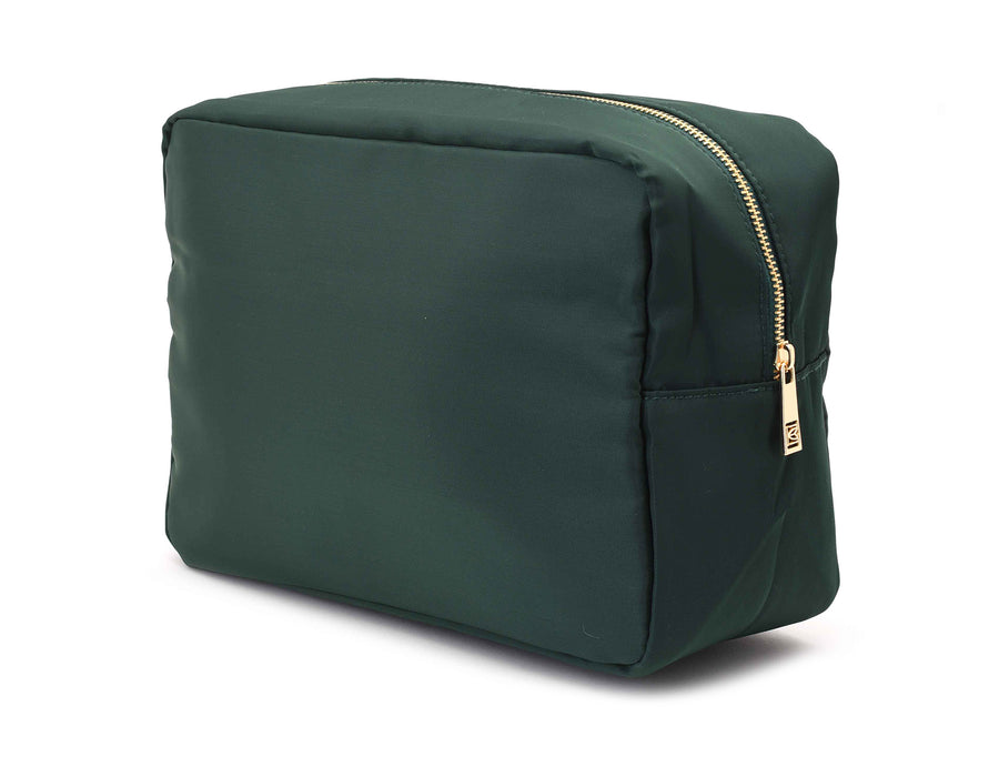 NEW- Personalised Pouch - Large Green Velvet