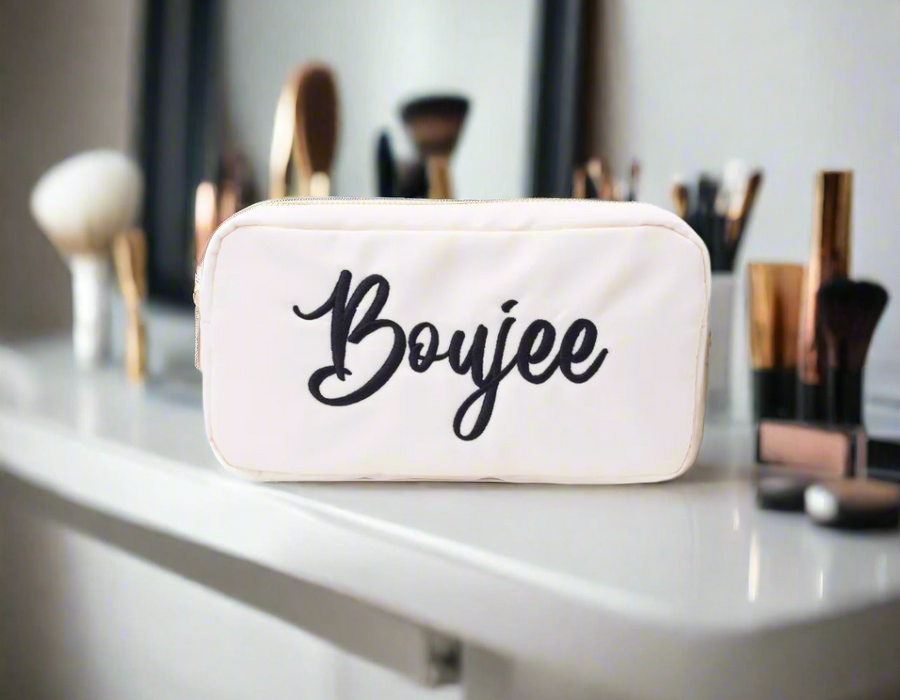 Cream Small Pouch - “Boujee