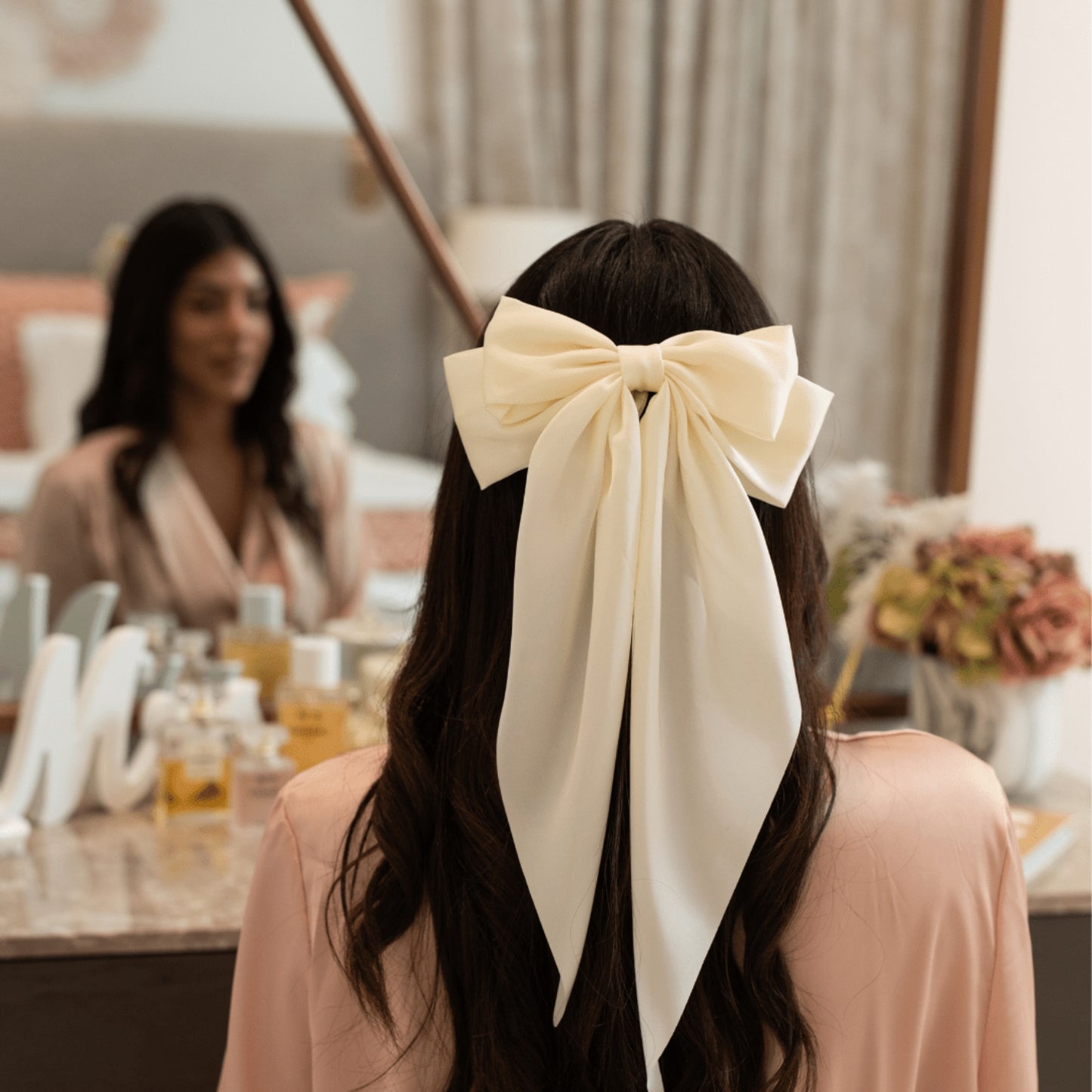 Personalised Bride Bow, Cream