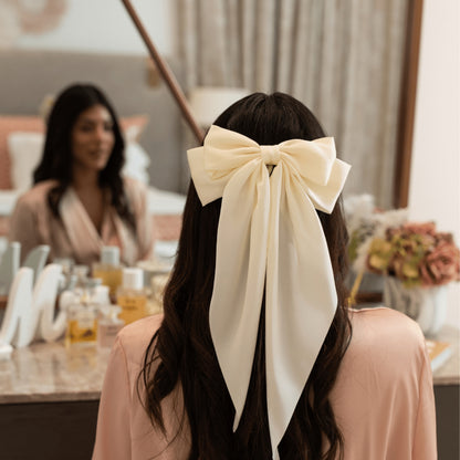Personalised Bride Bow, Cream