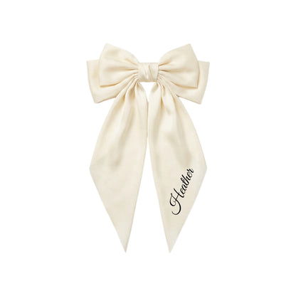 Personalised Bride Bow, Cream