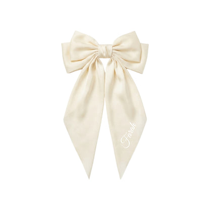 Personalised Bride Bow, Cream