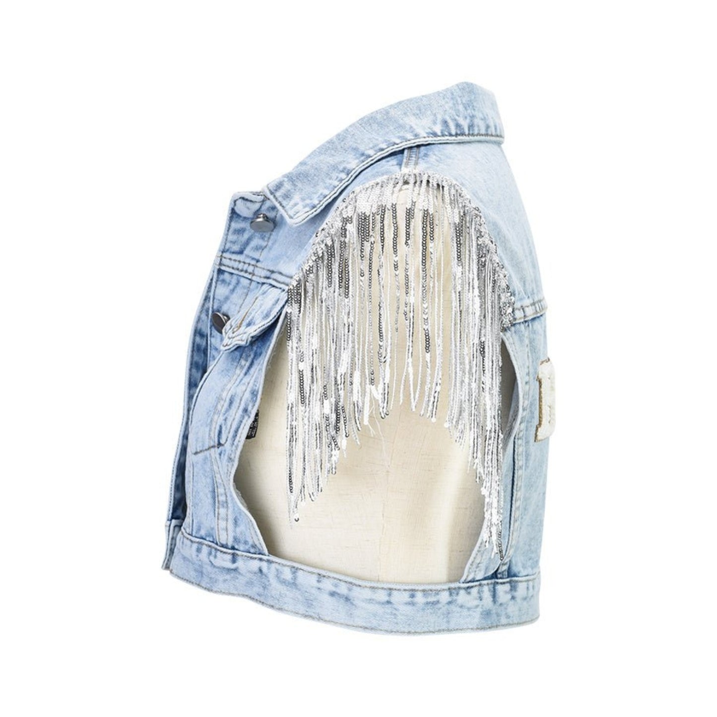 Bride Denim Tassel Waistcoat