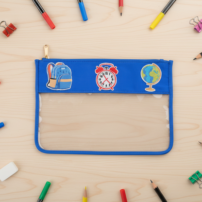 "School" Travel Pouch, Royal Blue